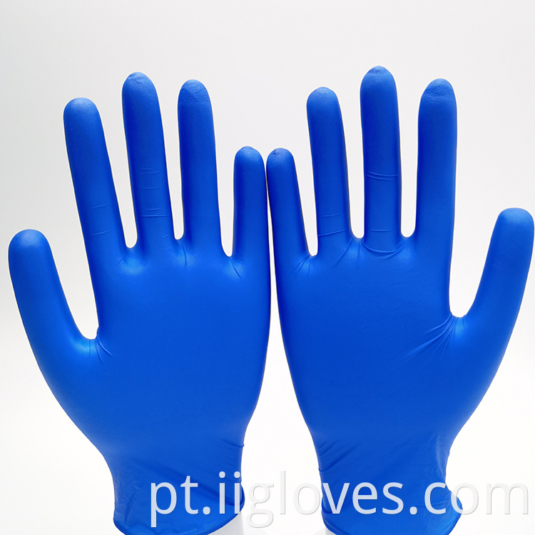 Luvas de nitrila de fornecimento de fábrica Luvas finas de nitrila azul 100 peças Home Solid Kitchen Uso